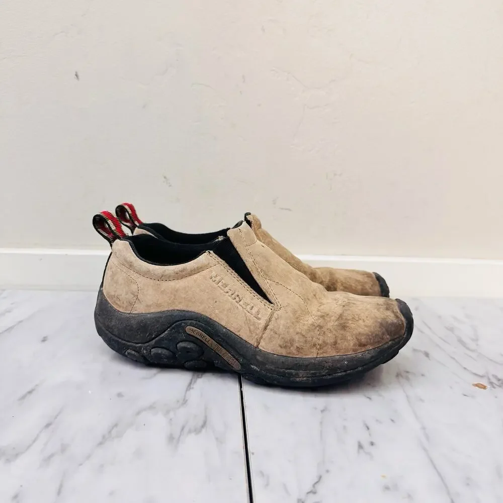 Merrell Jungle Moc Tan Suede Slip on Shoes Womens size 6.5